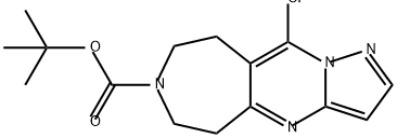 7H-Pyrazolo[1',5':1,2]pyrimido[4,5-d]azepine-7-carboxylic acid, 10-chloro-5,6,8,9-tetrahydro-, 1,1-dimethylethyl ester Struktur