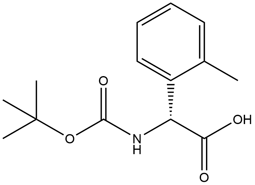 (2R)-2-(2-methylphenyl)-2-[(2-methylpropan-2-yl)oxycarbonylamino]acetic acid Struktur