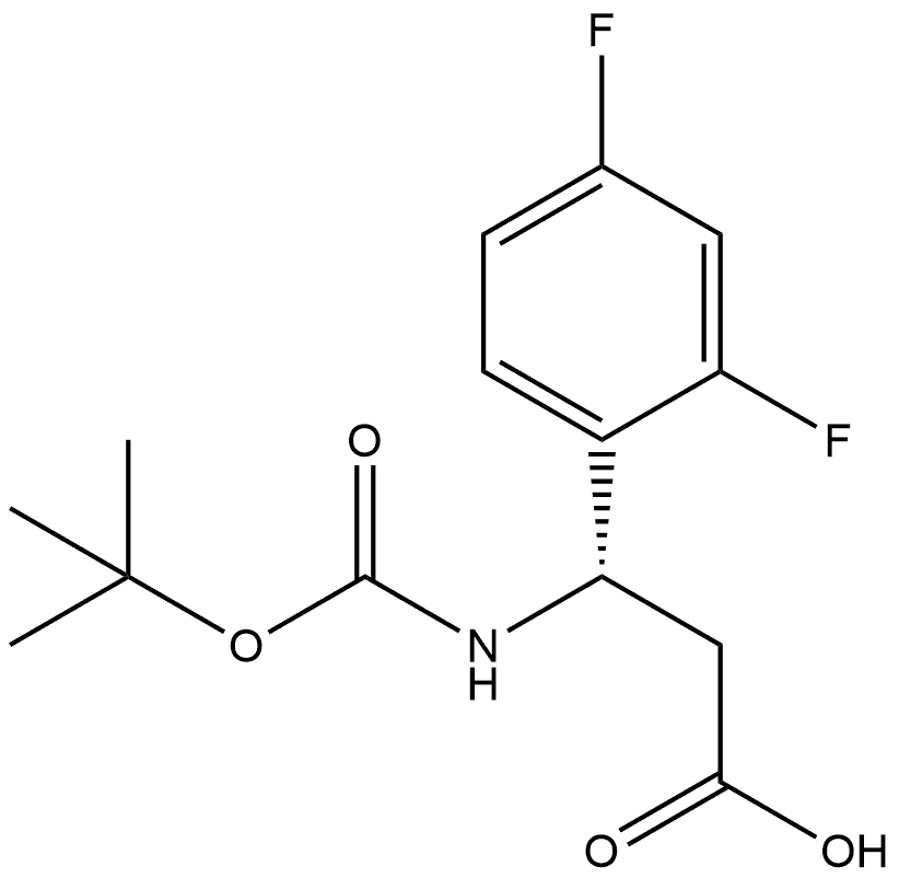 Benzenepropanoic acid, β-[[(1,1-dimethylethoxy)carbonyl]amino]-2,4-difluoro-, (βS)- Struktur