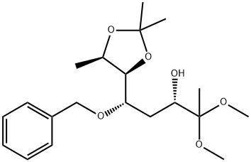 allo-2-Octulose, 1,4,8-trideoxy-6,7-O-(1-methylethylidene)-5-O-(phenylmethyl)-, dimethyl acetal Struktur