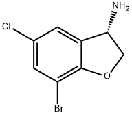 3-Benzofuranamine, 7-bromo-5-chloro-2,3-dihydro-, (3S)- Struktur