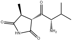 2,5-Pyrrolidinedione, 3-[(2S)-2-amino-3-methyl-1-oxobutyl]-4-methyl-, (3R,4S)- Struktur