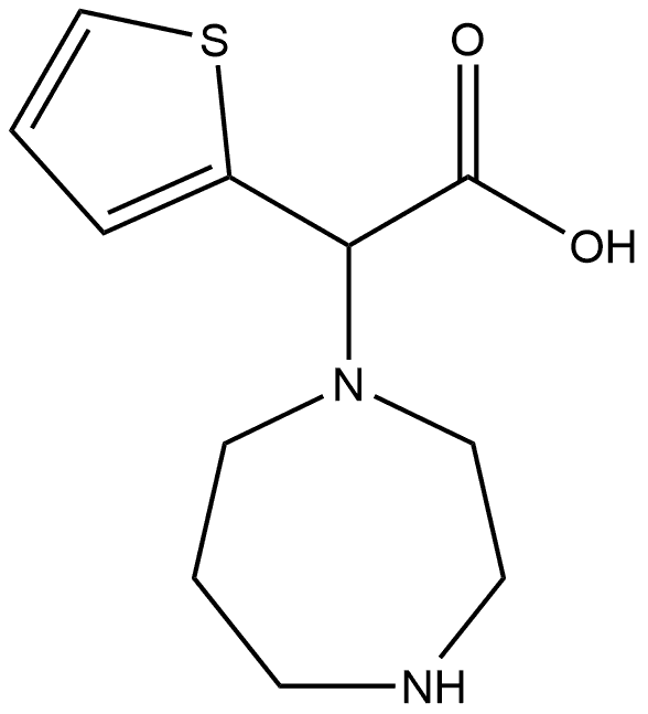 1H-1,4-Diazepine-1-acetic acid, hexahydro-α-2-thienyl- Struktur