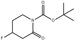 1-Piperidinecarboxylic acid, 4-fluoro-2-oxo-, 1,1-dimethylethyl ester Struktur