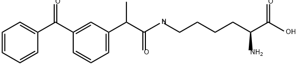 L-Lysine, N6-[2-(3-benzoylphenyl)-1-oxopropyl]- Struktur