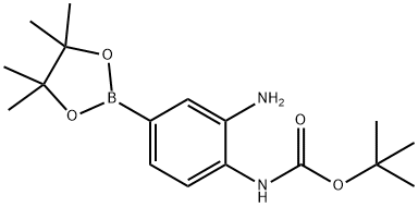 tert-Butyl 2-amino-4-(4,4,5,5-tetramethyl-1,3,2-dioxaborolan-2-yl)phenylcarbamate Struktur