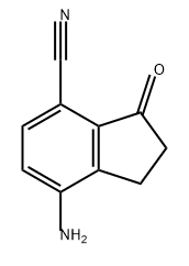 1H-Indene-4-carbonitrile, 7-amino-2,3-dihydro-3-oxo- Struktur