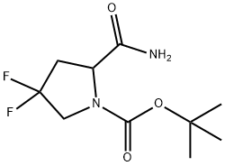 1-Pyrrolidinecarboxylic acid, 2-(aminocarbonyl)-4,4-difluoro-, 1,1-dimethylethyl ester Struktur