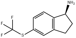 1H-Inden-1-amine, 2,3-dihydro-5-[(trifluoromethyl)thio]-, (1S)- Struktur