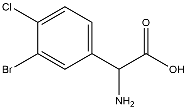 2-Amino-2-(3-bromo-4-chlorophenyl)acetic acid Struktur