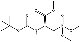 D-Alanine, 3-(dimethoxyphosphinyl)-N-[(1,1-dimethylethoxy)carbonyl]-, methyl ester Struktur