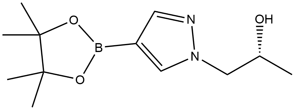 1H-Pyrazole-1-ethanol, α-methyl-4-(4,4,5,5-tetramethyl-1,3,2-dioxaborolan-2-yl)-, (αR)- Struktur