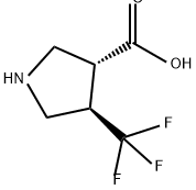 3-Pyrrolidinecarboxylic acid, 4-(trifluoromethyl)-, (3R,4R)- Struktur