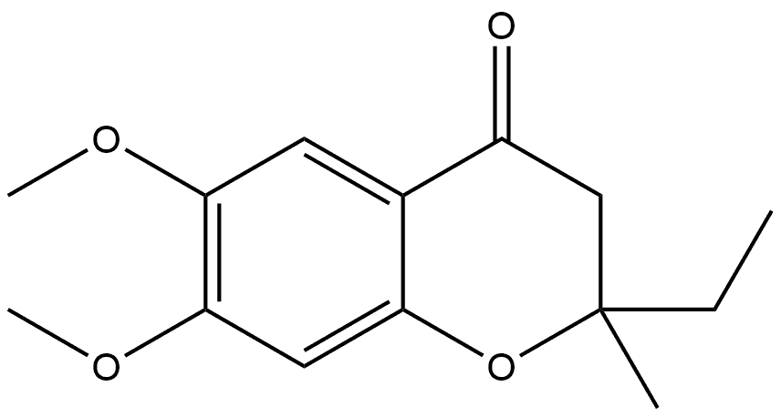 2-ethyl-6,7-dimethoxy-2-methyl-3,4-dihydro-2H-1-benzopyran-4-one Struktur