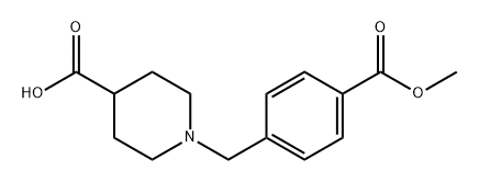 4-Piperidinecarboxylic acid, 1-[[4-(methoxycarbonyl)phenyl]methyl]- Struktur