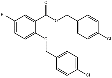 Benzoic acid, 5-bromo-2-[(4-chlorophenyl)methoxy]-, (4-chlorophenyl)methyl ester Struktur