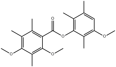 Benzoic acid, 2,4-dimethoxy-3,5,6-trimethyl-, 3-methoxy-2,5,6-trimethylphenyl ester Struktur