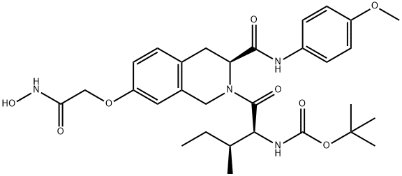 Carbamic acid, N-[(1S,2S)-1-[[(3S)-3,4-dihydro-7-[2-(hydroxyamino)-2-oxoethoxy]-3-[[(4-methoxyphenyl)amino]carbonyl]-2(1H)-isoquinolinyl]carbonyl]-2-methylbutyl]-, 1,1-dimethylethyl ester|化合物 T26354