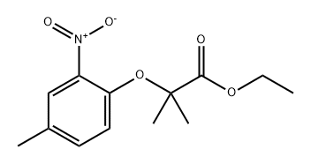 Propanoic acid, 2-methyl-2-(4-methyl-2-nitrophenoxy)-, ethyl ester Struktur