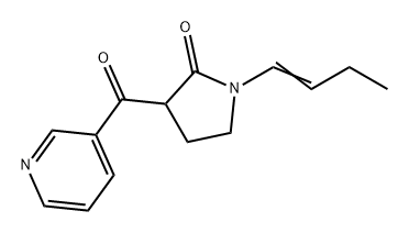 2-Pyrrolidinone, 1-(1-buten-1-yl)-3-(3-pyridinylcarbonyl)- Struktur