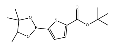 2-Thiophenecarboxylic acid, 5-(4,4,5,5-tetramethyl-1,3,2-dioxaborolan-2-yl)-, 1,1-dimethylethyl ester Struktur