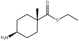 Cyclohexanecarboxylic acid, 4-amino-1-methyl-, ethyl ester, trans- Struktur