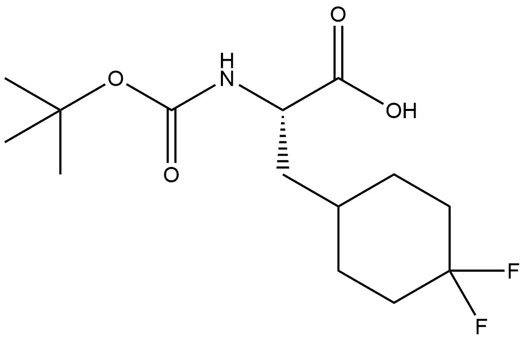 (2S)-2-{[(tert-butoxy)carbonyl]amino}-3-(4,4-difluorocyclohexyl)propanoic acid Struktur