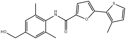 2-Furancarboxamide, N-[4-(hydroxymethyl)-2,6-dimethylphenyl]-5-(3-methyl-2-thienyl)- Struktur