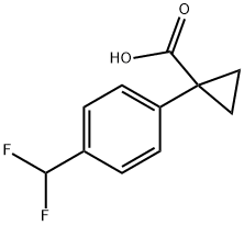 Cyclopropanecarboxylic acid, 1-[4-(difluoromethyl)phenyl]- Struktur