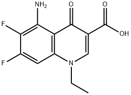 3-Quinolinecarboxylic acid, 5-amino-1-ethyl-6,7-difluoro-1,4-dihydro-4-oxo- Struktur