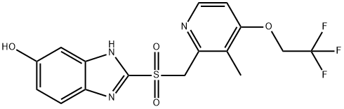 1H-Benzimidazol-6-ol, 2-[[[3-methyl-4-(2,2,2-trifluoroethoxy)-2-pyridinyl]methyl]sulfonyl]- Struktur