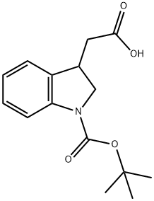 1H-Indole-3-acetic acid, 1-[(1,1-dimethylethoxy)carbonyl]-2,3-dihydro- Struktur