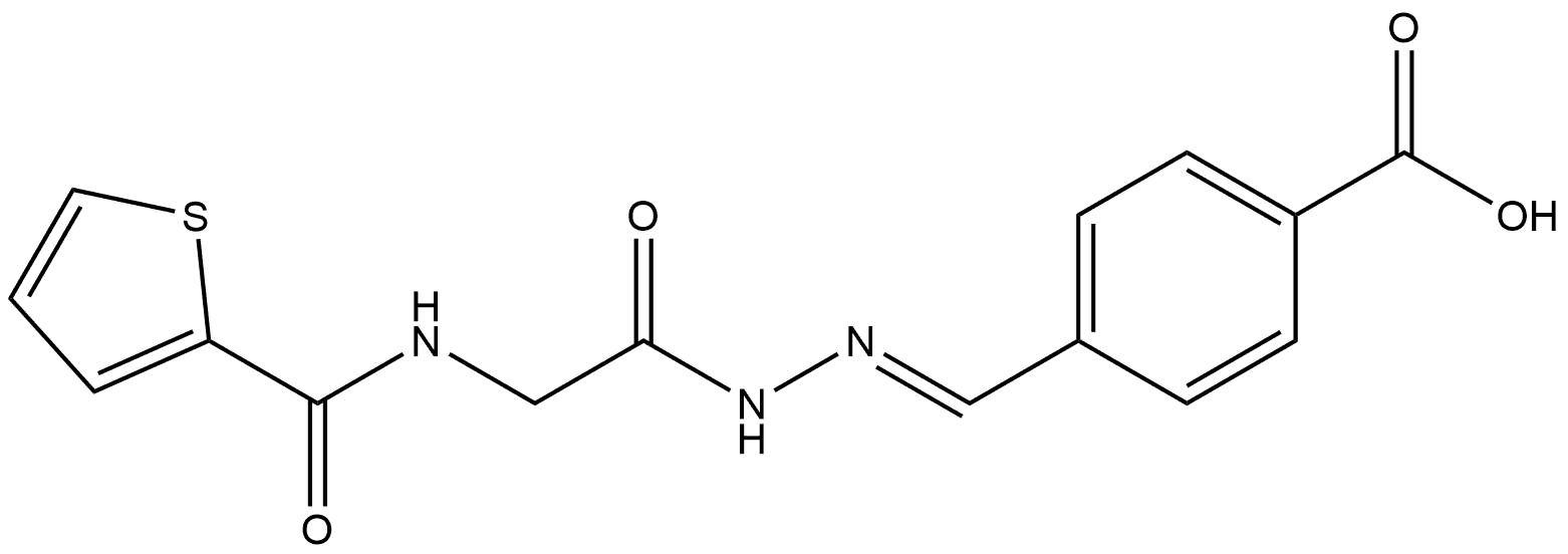 4-[(E)-[2-[2-[(2-Thienylcarbonyl)amino]acetyl]hydrazinylidene]methyl]benzoic acid Struktur