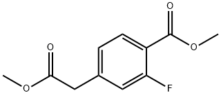 Benzeneacetic acid, 3-fluoro-4-(methoxycarbonyl)-, methyl ester Struktur