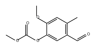 Carbonic acid, 5-formyl-2-methoxy-4-methylphenyl methyl ester Struktur