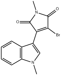 1H-Pyrrole-2,5-dione, 3-bromo-1-methyl-4-(1-methyl-1H-indol-3-yl)- Struktur