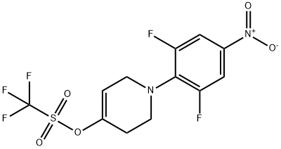 Methanesulfonic acid, 1,1,1-trifluoro-, 1-(2,6-difluoro-4-nitrophenyl)-1,2,3,6-tetrahydro-4-pyridinyl ester Struktur