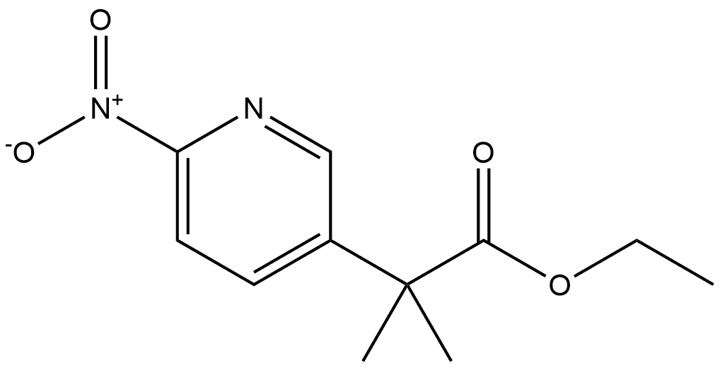 ethyl 2-methyl-2-(6-nitropyridin-3-yl)propanoate Struktur