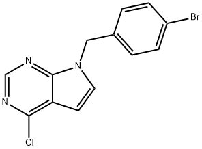 JR-13958, 7-(4-Bromobenzyl)-4-chloro-7H-pyrrolo[2,3-d]pyrimidine, 97% Struktur