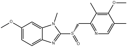 1H-Benzimidazole, 6-methoxy-2-[(S)-[(4-methoxy-3,5-dimethyl-2-pyridinyl)methyl]sulfinyl]-1-methyl- Struktur