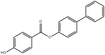 Benzoic acid, 4-hydroxy-, [1,1'-biphenyl]-4-yl ester Struktur