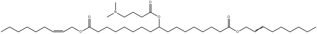 Heptadecanedioic acid, 9-[4-(dimethylamino)-1-oxobutoxy]-, 1,17-di-(2Z)-2-nonen-1-yl ester Struktur