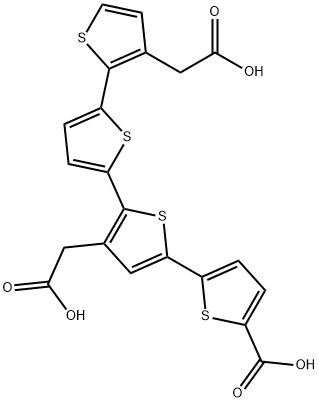 [2,2':5',2'':5'',2'''-Quaterthiophene]-3,3''-diacetic acid, 5'''-carboxy- Struktur