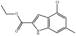 1H-Indole-2-carboxylic acid, 4-chloro-6-methyl-, ethyl ester Struktur