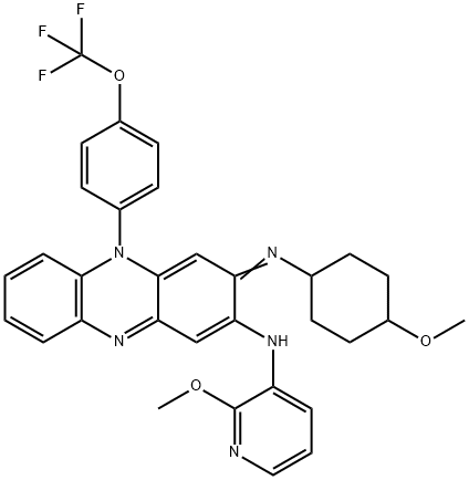 2-Phenazinamine, 3,5-dihydro-3-[(4-methoxycyclohexyl)imino]-N-(2-methoxy-3-pyridinyl)-5-[4-(trifluoromethoxy)phenyl]- Struktur