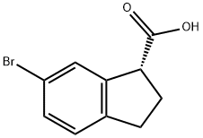 1H-Indene-1-carboxylic acid, 6-bromo-2,3-dihydro-, (1R)- Struktur