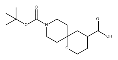 1-Oxa-9-azaspiro[5.5]undecane-4,9-dicarboxylic acid, 9-(1,1-dimethylethyl) ester Struktur