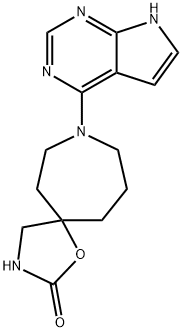 1-Oxa-3,8-diazaspiro[4.6]undecan-2-one, 8-(7H-pyrrolo[2,3-d]pyrimidin-4-yl)- Struktur