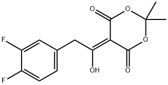 1,3-Dioxane-4,6-dione, 5-[2-(3,4-difluorophenyl)-1-hydroxyethylidene]-2,2-dimethyl- Struktur