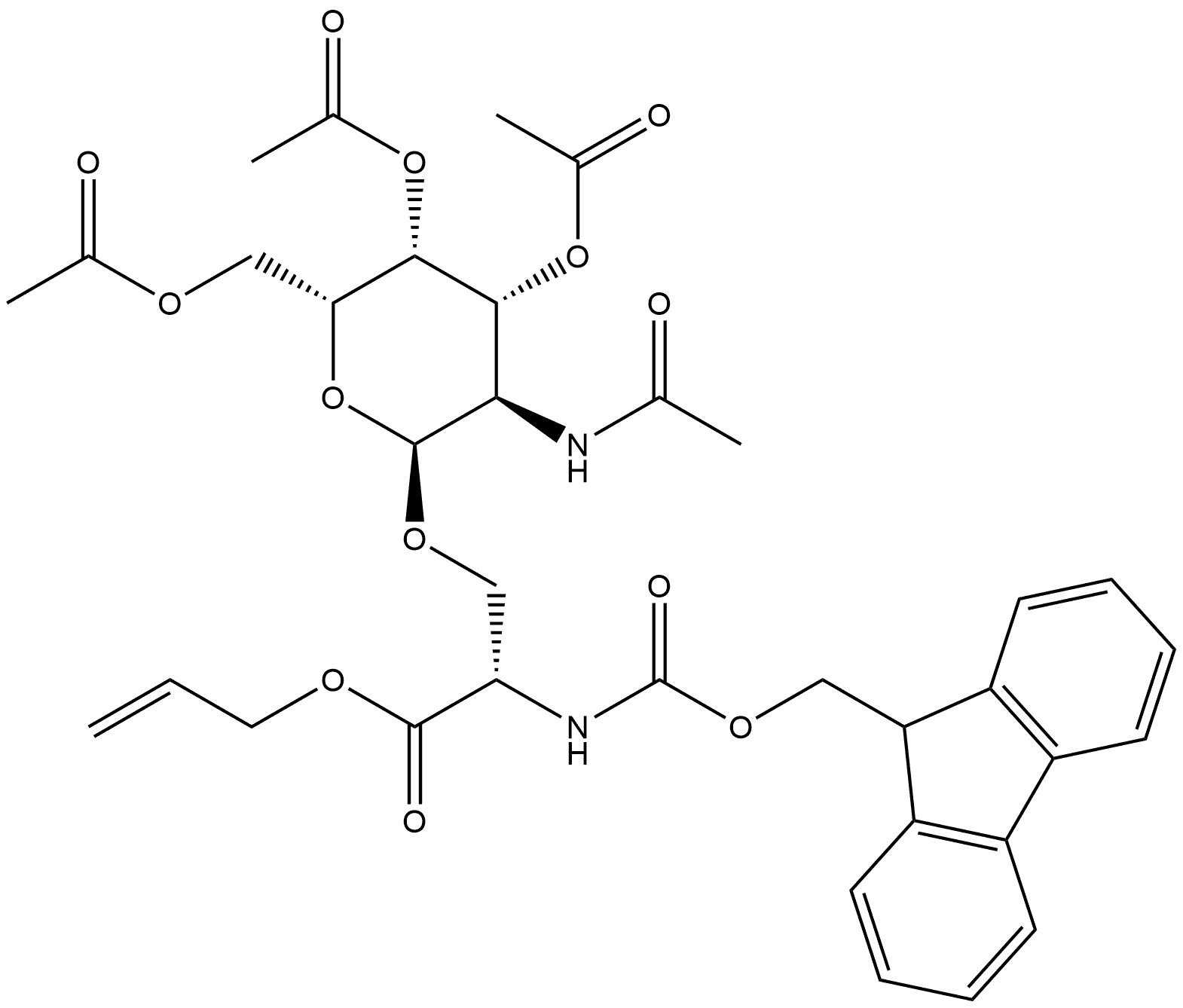 Fmoc-L-Ser(α-D-GalNAc(Ac)3)-OAllyl Struktur